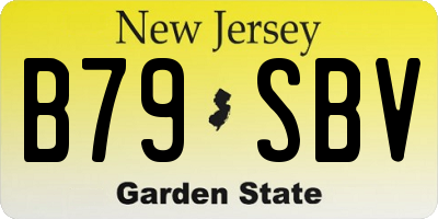 NJ license plate B79SBV