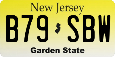 NJ license plate B79SBW