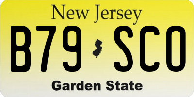 NJ license plate B79SCO