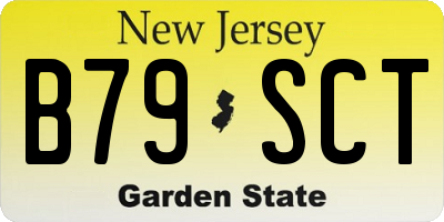 NJ license plate B79SCT