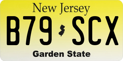 NJ license plate B79SCX