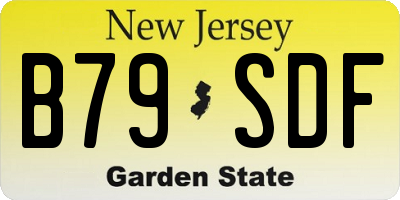 NJ license plate B79SDF