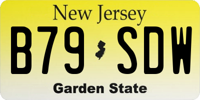 NJ license plate B79SDW