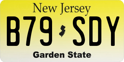 NJ license plate B79SDY