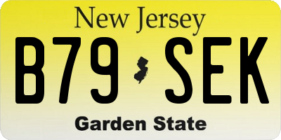 NJ license plate B79SEK