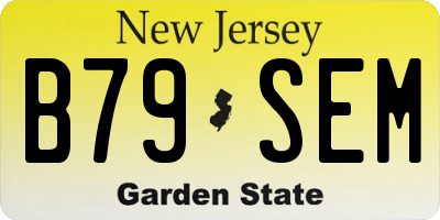 NJ license plate B79SEM