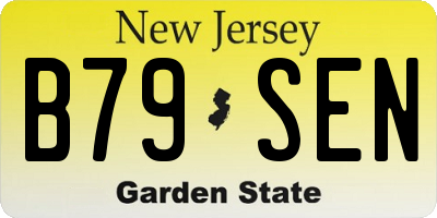 NJ license plate B79SEN