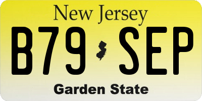 NJ license plate B79SEP