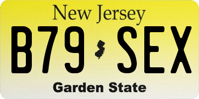 NJ license plate B79SEX