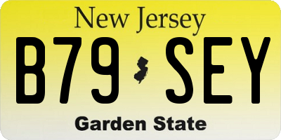 NJ license plate B79SEY