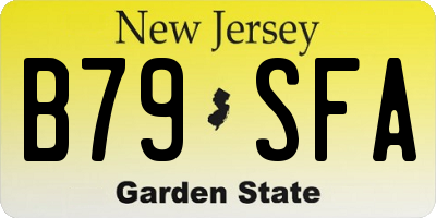 NJ license plate B79SFA