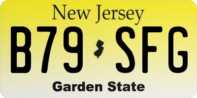 NJ license plate B79SFG