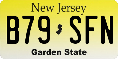 NJ license plate B79SFN