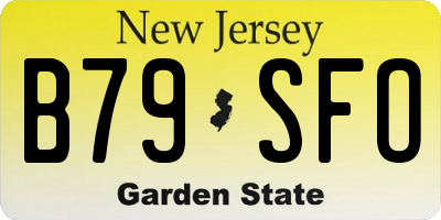 NJ license plate B79SFO