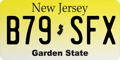 NJ license plate B79SFX
