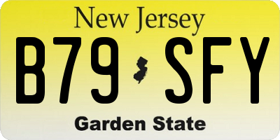 NJ license plate B79SFY
