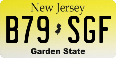 NJ license plate B79SGF