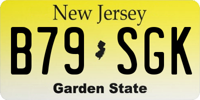NJ license plate B79SGK
