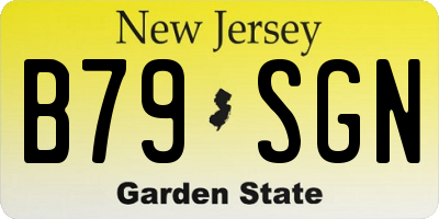 NJ license plate B79SGN