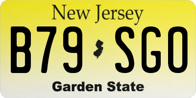 NJ license plate B79SGO