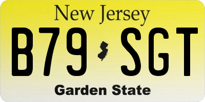NJ license plate B79SGT