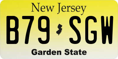 NJ license plate B79SGW