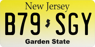 NJ license plate B79SGY