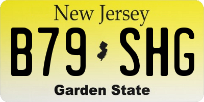 NJ license plate B79SHG