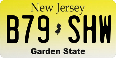 NJ license plate B79SHW