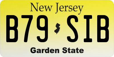 NJ license plate B79SIB