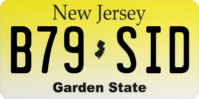 NJ license plate B79SID