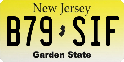 NJ license plate B79SIF