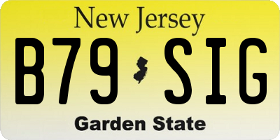 NJ license plate B79SIG
