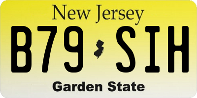 NJ license plate B79SIH