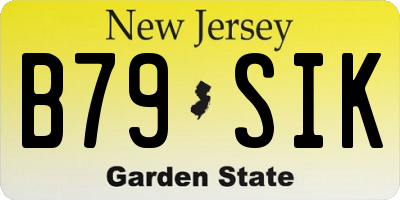NJ license plate B79SIK