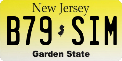 NJ license plate B79SIM