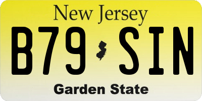 NJ license plate B79SIN