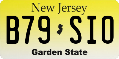 NJ license plate B79SIO