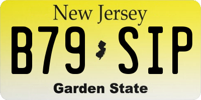 NJ license plate B79SIP
