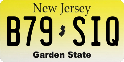 NJ license plate B79SIQ
