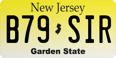 NJ license plate B79SIR