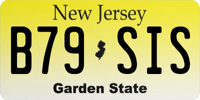 NJ license plate B79SIS