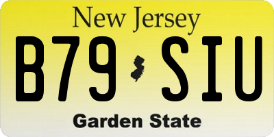 NJ license plate B79SIU
