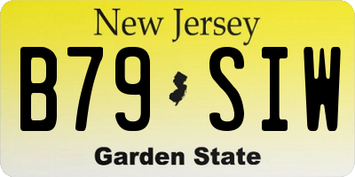 NJ license plate B79SIW
