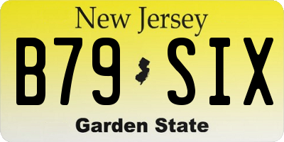 NJ license plate B79SIX