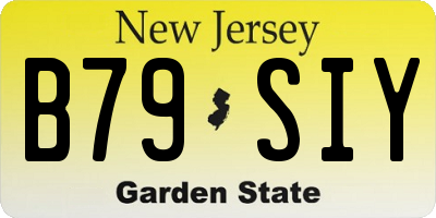 NJ license plate B79SIY