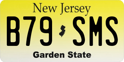 NJ license plate B79SMS