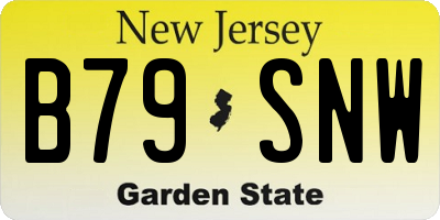 NJ license plate B79SNW