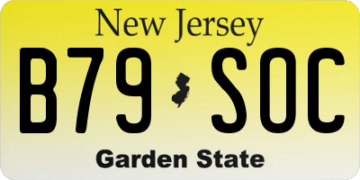 NJ license plate B79SOC