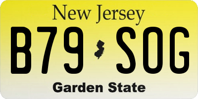 NJ license plate B79SOG